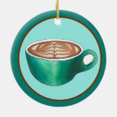 Flat White Latte Cappuccino Coffee Shop House Café Keramisch Ornament (Achterkant)