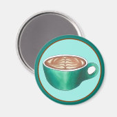 Flat White Latte Cappuccino Coffee Shop House Café Magneet (Voorkant / Achterkant)