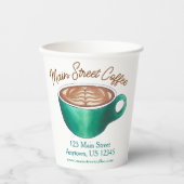 Flat White Latte Cappuccino Coffee Shop House Café Papieren Bekers (Voorkant)