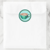 Flat White Latte Cappuccino Coffee Shop House Café Ronde Sticker (Tas)