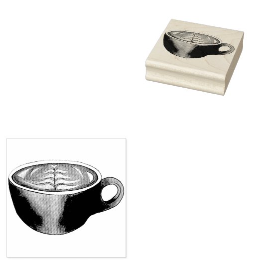 Flat White Latte Cappuccino Coffee Shop House Café Rubberstempel (Gestempeld)