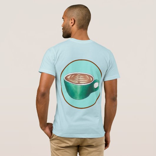 Flat White Latte Cappuccino Coffee Shop House Café T-shirt (Achterkant volledig)