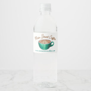 Flat White Latte Cappuccino Koffiezaak Huis Café Waterfles Etiket
