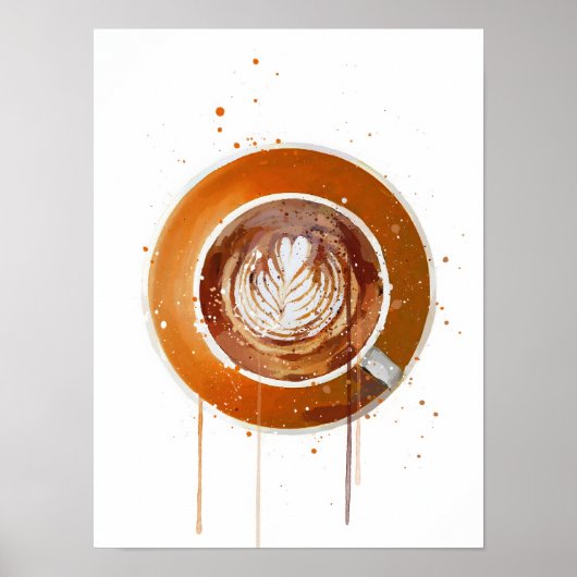 Flat White Orange Poster (Voorkant)