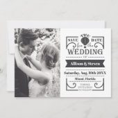 Flat White Save the Date Wedding Kaart (Voorkant)