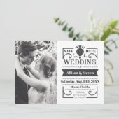 Flat White Save the Date Wedding Kaart (Staand voorkant)