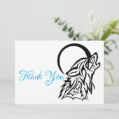 Flat Wolf Dank je wel Bedankkaart (Staand voorkant)