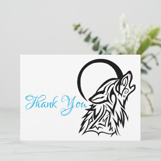 Flat Wolf Dank je wel Bedankkaart (Staand voorkant)