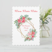 Flat Xmas Botanische Gepersonaliseerde Kaart (Staand voorkant)