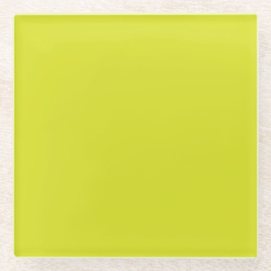 Flat Yellow Background – Back-to-School Texture Glazen Onderzetter (Voorkant)