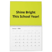 Flat Yellow Background – Back-to-School Texture Kalender (Jan 2026)