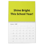 Flat Yellow Background – Back-to-School Texture Kalender (Jan 2027)