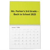 Flat Yellow Background – Back-to-School Texture Kalender (Jan 2026)