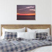 Flat Zee & Red Sky Canvas Afdruk (Insitu (Slaapkamer))