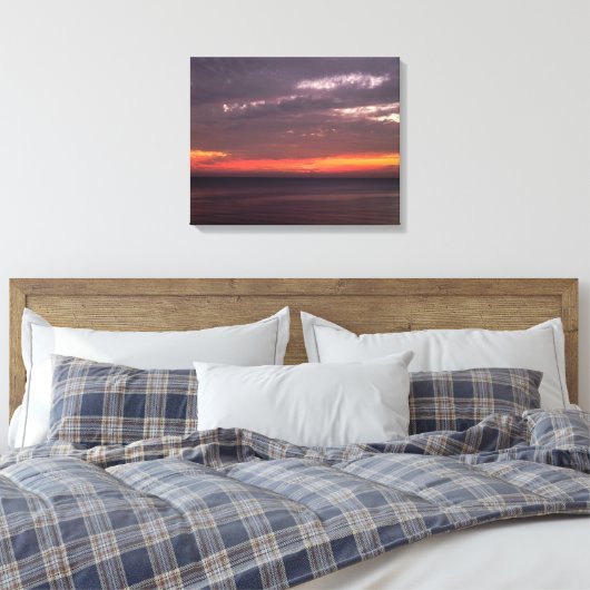 Flat Zee & Red Sky Canvas Afdruk (Insitu (Slaapkamer))