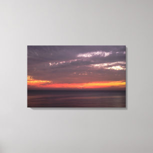 Flat Zee & Red Sky Canvas Afdruk
