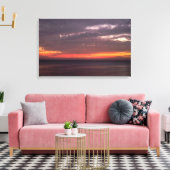 Flat Zee & Red Sky Canvas Afdruk (Insitu (Woonkamer))