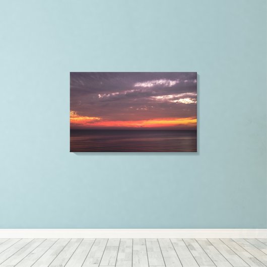 Flat Zee & Red Sky Canvas Afdruk (Insitu (Houten vloer))