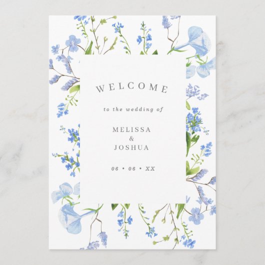 Flatat van het fijne blauwe Waterverf Programmakaart (Voorkant)