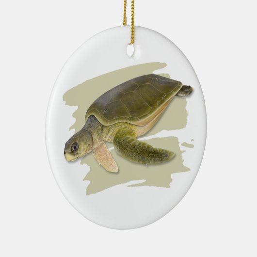 Flatback Zee Turtle Ceramic Ornament (Rechts)