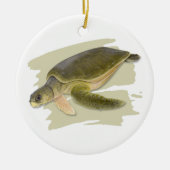 Flatback Zee Turtle Ceramic Ornament (Voorkant)