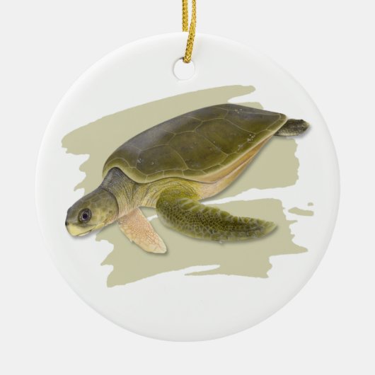 Flatback Zee Turtle Ceramic Ornament (Voorkant)