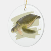 Flatback Zee Turtle Ceramic Ornament (Links)