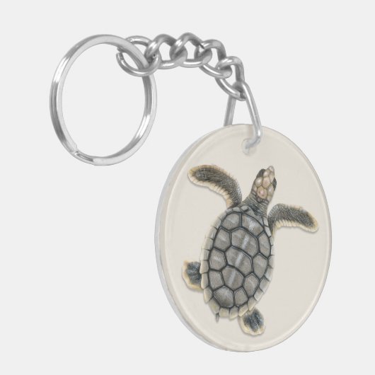 Flatback Zee Turtle Sleutelhanger (Voorkant Links)