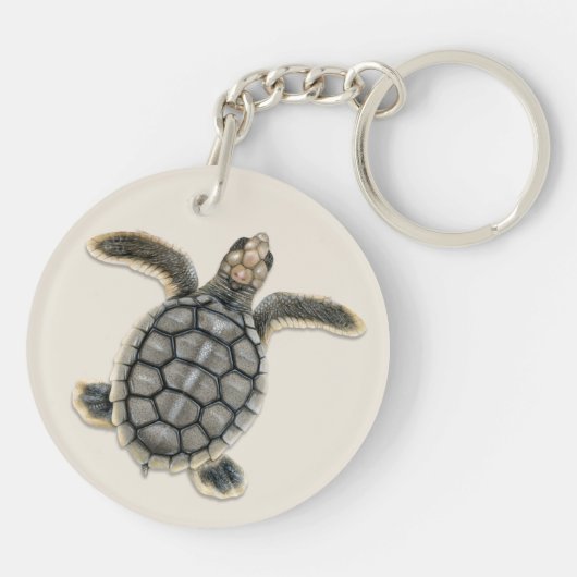 Flatback Zee Turtle Sleutelhanger (Achterkant)
