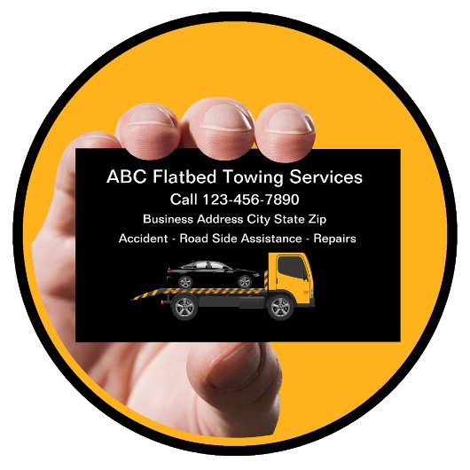 Flatbed Automotive Towing Services Visitekaartje