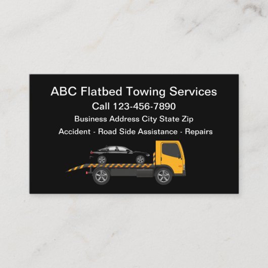 Flatbed Automotive Towing Services Visitekaartje (Voorkant)