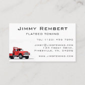 Flatbed Slepen Repo Services Rode sleepwagen Visitekaartje (Achterkant)