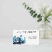 Flatbed Slepen Repo Services Rode sleepwagen Visitekaartje (Staand voorkant)