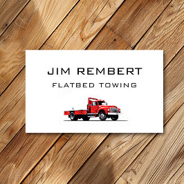 Flatbed Slepen Repo Services Rode sleepwagen Visitekaartje