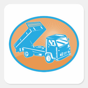Flatbed Truck Square Sticker