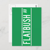 Flatbush Av., New York Street Sign. Briefkaart (Voorkant / Achterkant)