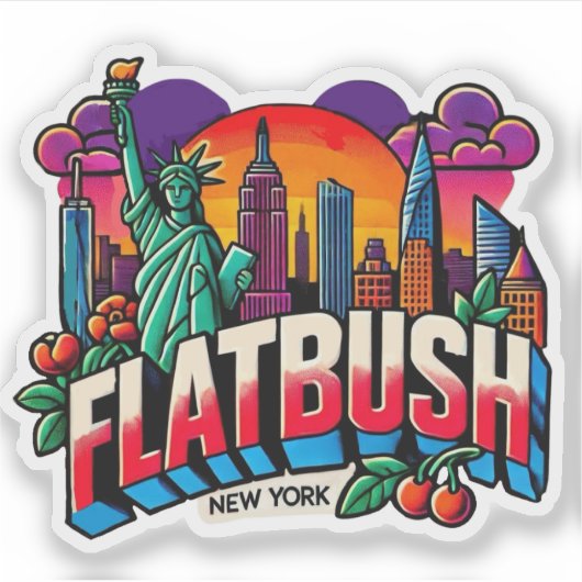 Flatbush, New York Sticker (Voorkant)