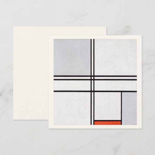 FLATCARD : PIET MONDRIAN : GRAY - RED 1935 (Voorkant / Achterkant)