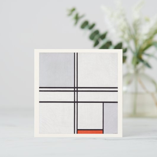 FLATCARD : PIET MONDRIAN : GRAY - RED 1935 (Staand voorkant)