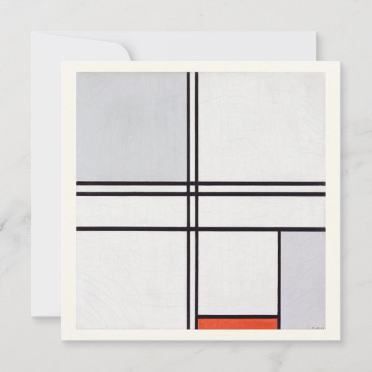 FLATCARD : PIET MONDRIAN : GRAY - RED 1935 (Voorkant)