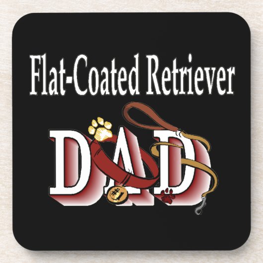 Flatcoated Retriever Dad Onderzetter (Voorkant)