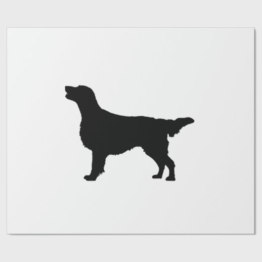 Flatcoated Retriever Silhouette Love Dogs Cadeaupapier (Vlak)