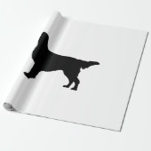 Flatcoated Retriever Silhouette Love Dogs Cadeaupapier (Uitgerold)