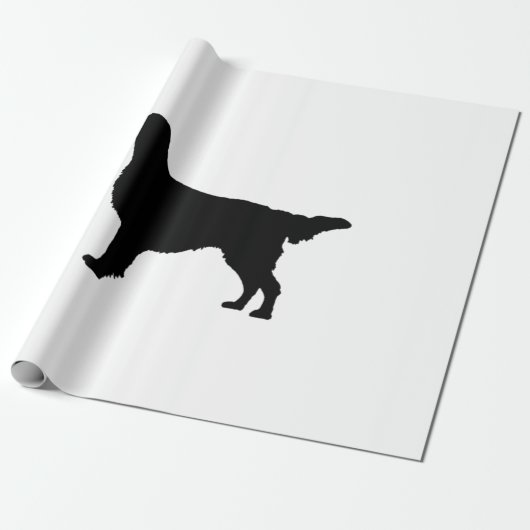 Flatcoated Retriever Silhouette Love Dogs Cadeaupapier (Uitgerold)