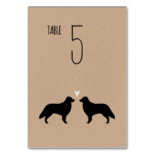 Flatcoated Retriever Silhouettes Wedding Kaart (Achterkant)