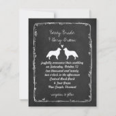 Flatcoated Retriever Silhouettes Wedding Kaart (Voorkant)