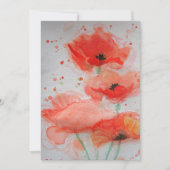 Flatdagkaart voor Bright Red Poppies Waterverf Kaart (Voorkant)