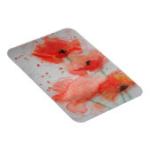 Flatdagkaart voor Bright Red Poppies Waterverf Magneet (Rechterzijde)
