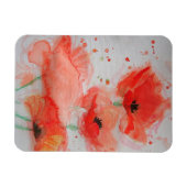 Flatdagkaart voor Bright Red Poppies Waterverf Magneet (Horizontaal)