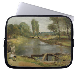 Flatford Lock, 1810-11 (olie op papier op doek) Laptop Sleeve